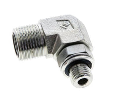 UN 13/16''-16 x G 1/4'' Male Zinc plated Steel 90 deg Elbow Fitting ORFS 400 Bar - Hydraulic