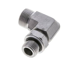 UNS 1''-14 x G 1/2'' Male Zinc plated Steel 90 deg Elbow Fitting ORFS 400 Bar - Hydraulic