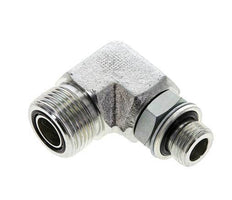 UNS 1''-14 x G 3/8'' Male Zinc plated Steel 90 deg Elbow Fitting ORFS 400 Bar - Hydraulic