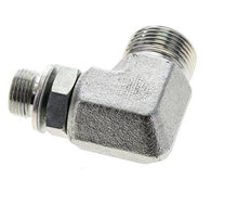 UNS 1''-14 x G 3/8'' Male Zinc plated Steel 90 deg Elbow Fitting ORFS 400 Bar - Hydraulic