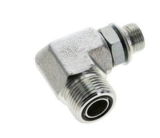 UNS 1''-14 x G 3/8'' Male Zinc plated Steel 90 deg Elbow Fitting ORFS 400 Bar - Hydraulic