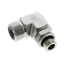 UNS 1''-14 x G 3/8'' Male Zinc plated Steel 90 deg Elbow Fitting ORFS 400 Bar - Hydraulic