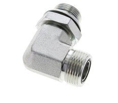 UN 1-3/16''-12 x G 3/4'' Male Zinc plated Steel 90 deg Elbow Fitting ORFS 400 Bar - Hydraulic