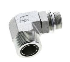 UN 1-7/16''-12 x G 3/4'' Male Zinc plated Steel 90 deg Elbow Fitting ORFS 315 Bar - Hydraulic