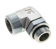 UN 1-11/16''-12 x G 1'' Male Zinc plated Steel 90 deg Elbow Fitting ORFS 250 Bar - Hydraulic