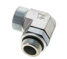 UN 1-11/16''-12 x G 1'' Male Zinc plated Steel 90 deg Elbow Fitting ORFS 250 Bar - Hydraulic