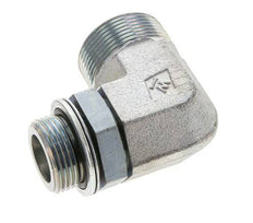 UN 1-11/16''-12 x G 1'' Male Zinc plated Steel 90 deg Elbow Fitting ORFS 250 Bar - Hydraulic