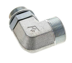 UN 1-11/16''-12 x G 1'' Male Zinc plated Steel 90 deg Elbow Fitting ORFS 250 Bar - Hydraulic