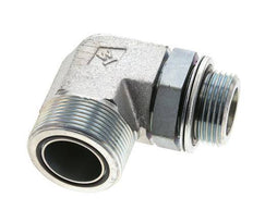 UN 1-11/16''-12 x G 1'' Male Zinc plated Steel 90 deg Elbow Fitting ORFS 250 Bar - Hydraulic