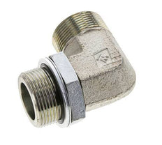 UN 1-11/16''-12 x G 1 1/4'' Male Zinc plated Steel 90 deg Elbow Fitting ORFS 250 Bar - Hydraulic