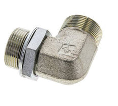 UN 1-11/16''-12 x G 1 1/4'' Male Zinc plated Steel 90 deg Elbow Fitting ORFS 250 Bar - Hydraulic