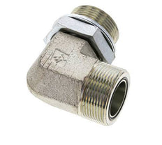 UN 1-11/16''-12 x G 1 1/4'' Male Zinc plated Steel 90 deg Elbow Fitting ORFS 250 Bar - Hydraulic