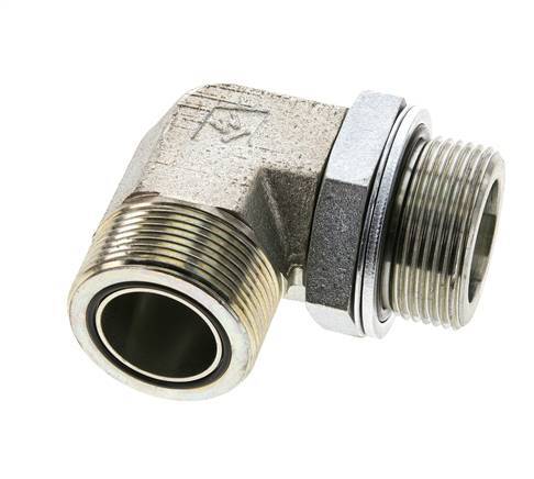 UN 1-11/16''-12 x G 1 1/4'' Male Zinc plated Steel 90 deg Elbow Fitting ORFS 250 Bar - Hydraulic