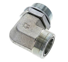 UN 2''-12 x G 1 1/2'' Male Zinc plated Steel 90 deg Elbow Fitting ORFS 200 Bar - Hydraulic