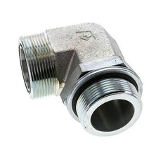 UN 2''-12 x G 1 1/2'' Male Zinc plated Steel 90 deg Elbow Fitting ORFS 200 Bar - Hydraulic