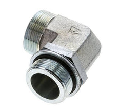 UN 2''-12 x G 1 1/2'' Male Zinc plated Steel 90 deg Elbow Fitting ORFS 200 Bar - Hydraulic