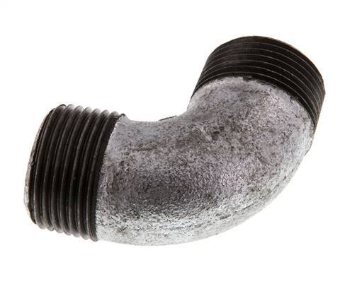 R 1'' Male Zinc plated Cast iron 90 deg Elbow Fitting 25 Bar