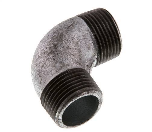 R 1'' Male Zinc plated Cast iron 90 deg Elbow Fitting 25 Bar