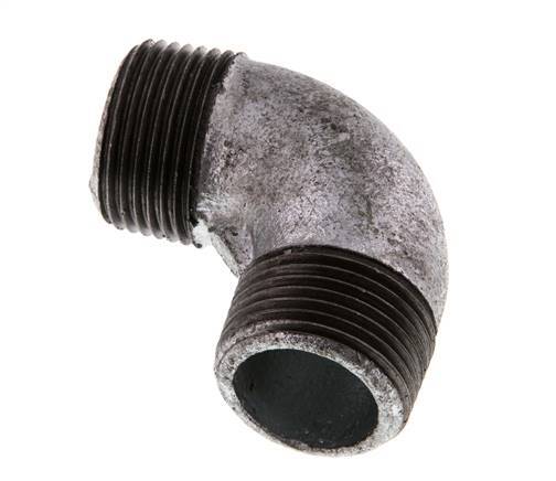 R 1'' Male Zinc plated Cast iron 90 deg Elbow Fitting 25 Bar