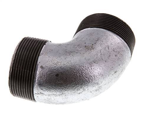 R 2'' Male Zinc plated Cast iron 90 deg Elbow Fitting 25 Bar
