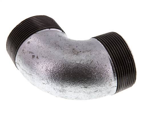 R 2'' Male Zinc plated Cast iron 90 deg Elbow Fitting 25 Bar