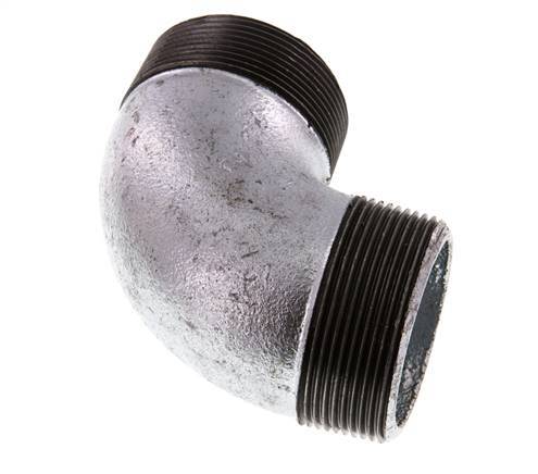 R 2'' Male Zinc plated Cast iron 90 deg Elbow Fitting 25 Bar