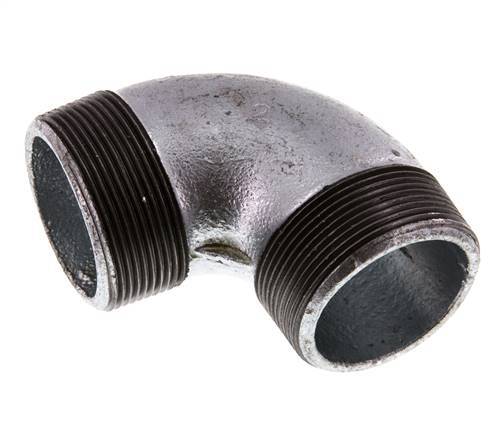 R 2'' Male Zinc plated Cast iron 90 deg Elbow Fitting 25 Bar