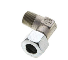 1/2'' NPT Male x 16S Zinc plated Steel 90 deg Elbow Cutting ring 400 Bar DIN 2353