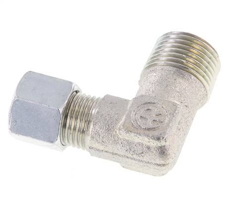 R 1/2'' Male x 10L Zinc plated Steel 90 deg Elbow Fitting 315 Bar DIN 2353