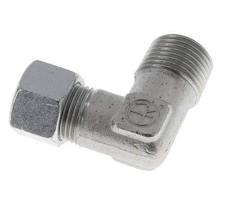 R 1/2'' Male x 12L Zinc plated Steel 90 deg Elbow Fitting 315 Bar DIN 2353