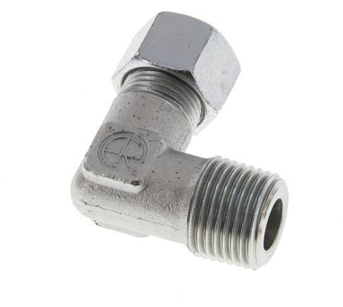 R 1/2'' Male x 12L Zinc plated Steel 90 deg Elbow Fitting 315 Bar DIN 2353