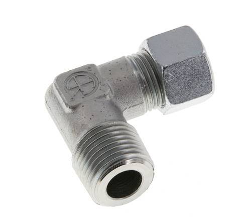 R 1/2'' Male x 12L Zinc plated Steel 90 deg Elbow Fitting 315 Bar DIN 2353