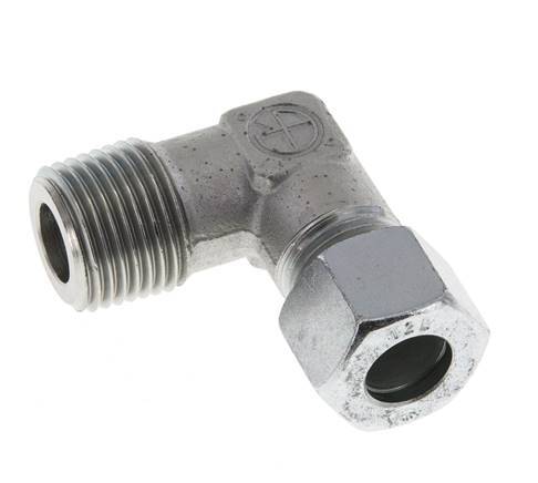 R 1/2'' Male x 12L Zinc plated Steel 90 deg Elbow Fitting 315 Bar DIN 2353