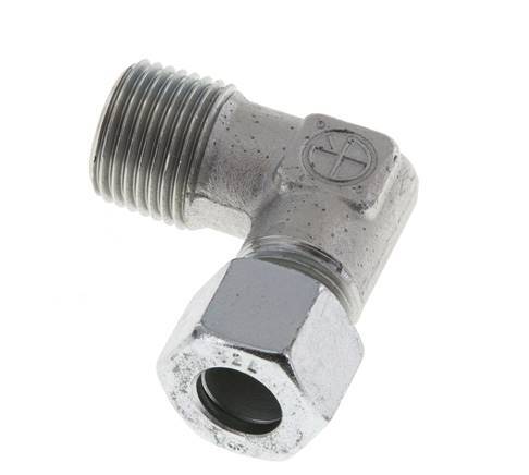 R 1/2'' Male x 12L Zinc plated Steel 90 deg Elbow Fitting 315 Bar DIN 2353