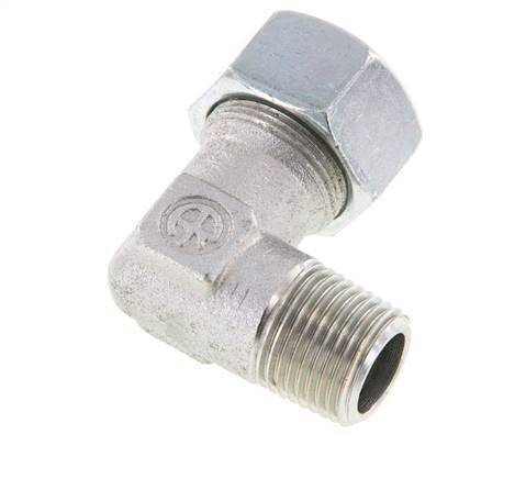 R 1/2'' Male x 18L Zinc plated Steel 90 deg Elbow Fitting 315 Bar DIN 2353