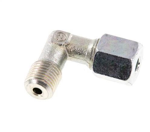 R 1/4'' Male x 6S Zinc plated Steel 90 deg Elbow Fitting 630 Bar DIN 2353