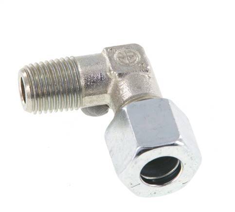 R 1/4'' Male x 10L Zinc plated Steel 90 deg Elbow Fitting 315 Bar DIN 2353