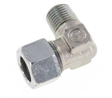 R 1/4'' Male x 12LL Zinc plated Steel 90 deg Elbow Fitting 100 Bar DIN 2353