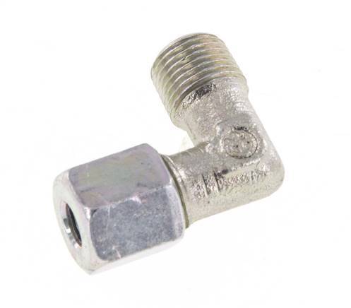 R 1/8'' Male x 5LL Zinc plated Steel 90 deg Elbow Fitting 100 Bar DIN 2353