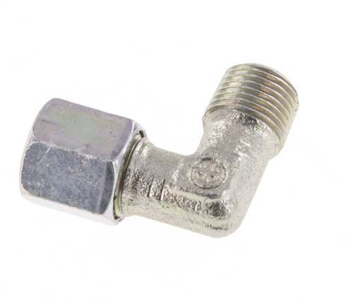 R 1/8'' Male x 5LL Zinc plated Steel 90 deg Elbow Fitting 100 Bar DIN 2353