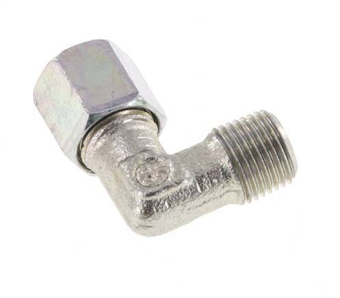 R 1/8'' Male x 5LL Zinc plated Steel 90 deg Elbow Fitting 100 Bar DIN 2353
