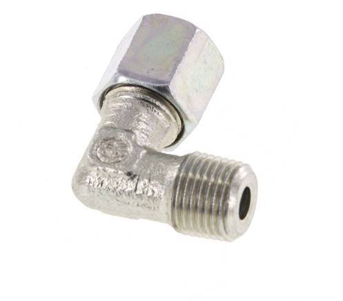 R 1/8'' Male x 5LL Zinc plated Steel 90 deg Elbow Fitting 100 Bar DIN 2353