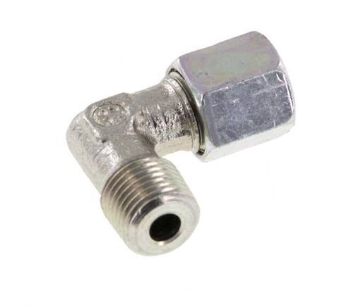 R 1/8'' Male x 5LL Zinc plated Steel 90 deg Elbow Fitting 100 Bar DIN 2353