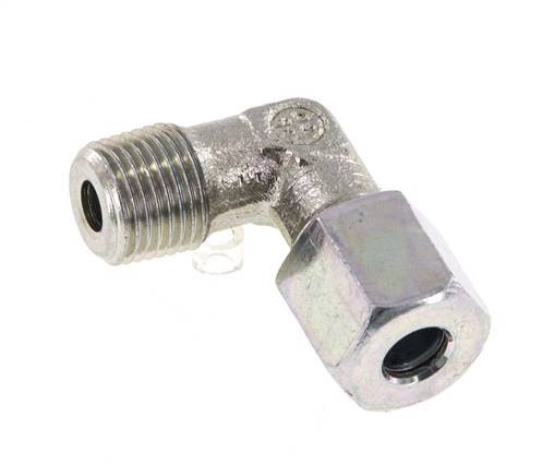 R 1/8'' Male x 5LL Zinc plated Steel 90 deg Elbow Fitting 100 Bar DIN 2353