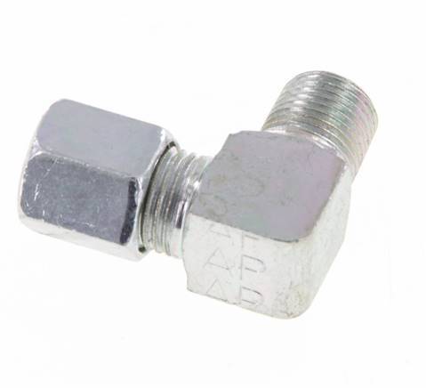 R 1/8'' Male x 6LL Zinc plated Steel 90 deg Elbow Fitting 100 Bar DIN 2353