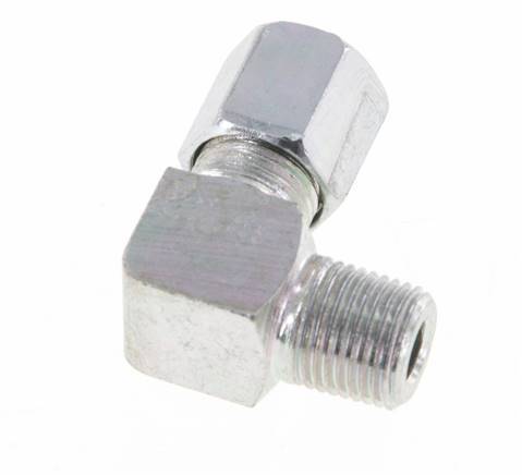 R 1/8'' Male x 6LL Zinc plated Steel 90 deg Elbow Fitting 100 Bar DIN 2353