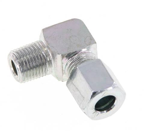 R 1/8'' Male x 6LL Zinc plated Steel 90 deg Elbow Fitting 100 Bar DIN 2353