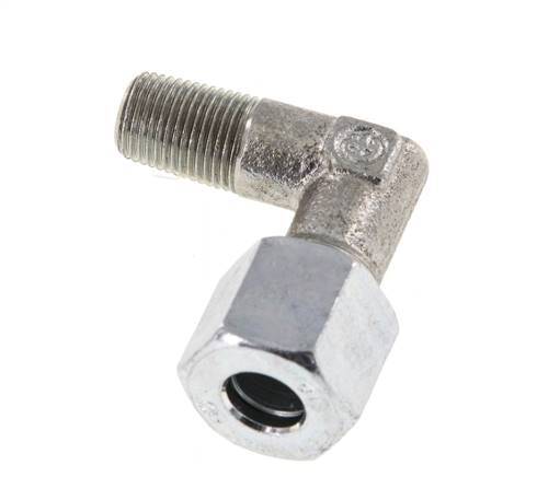 R 1/8'' Male x 8L Zinc plated Steel 90 deg Elbow Fitting 315 Bar DIN 2353