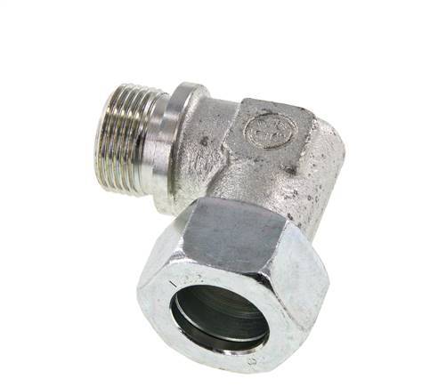 G 3/4'' Male x 22L Zinc plated Steel 90 deg Elbow Fitting 160 Bar DIN 2353