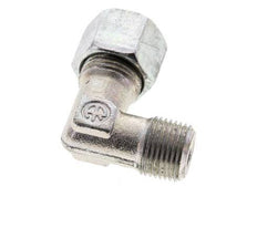 3/8'' NPT Male x 10S Zinc plated Steel 90 deg Elbow Cutting ring 630 Bar DIN 2353